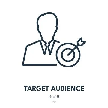 Target Audience Icon. Customer, Focus, Client. Editable Stroke. Simple Vect.. Stock Illustration