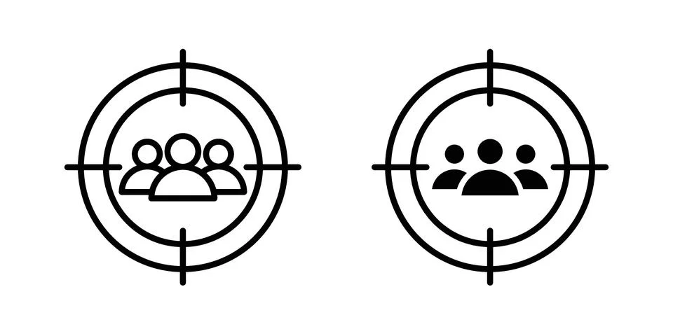 Target audience icon illustration vector, icon set for apps Illustrazione stock