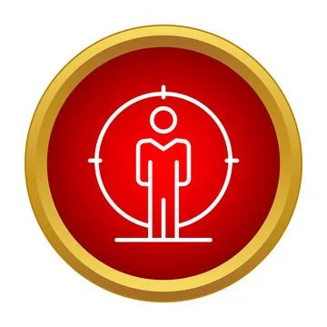 Target audience icon with person inside crosshairs Stock Illustration