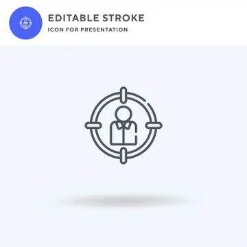 Target Audience icon vector, filled flat sign, solid pictogram isolated on white Stock Illustration