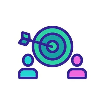 Target the audience is an icon vector. Isolated contour symbol illustration Stock Illustration