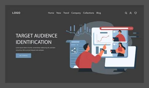 Target Audience Identification concept. Flat vector illustration Illustrazione stock