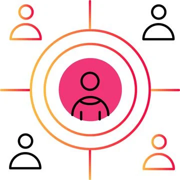 Target audience outline icon vector people group Stock Illustration
