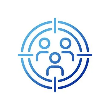Target audience pixel perfect gradient linear vector icon Stock Illustration