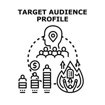 Target audience profile developing marketing strategy vector Stock Illustration