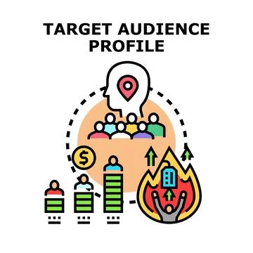 Target audience profile developing marketing strategy vector イラスト素材
