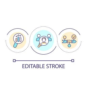 Target audience research loop concept icon Illustrazione stock