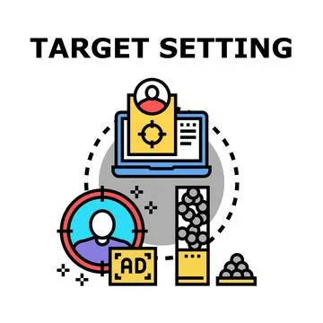 Target audience setting digital marketing strategy planning Stock Illustration
