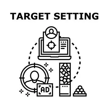 Target audience setting digital marketing strategy planning Stock Illustration