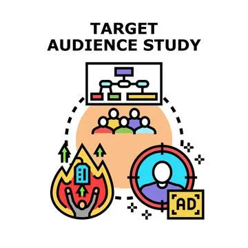 Target audience study analyzing data for marketing strategy Illustrazione stock