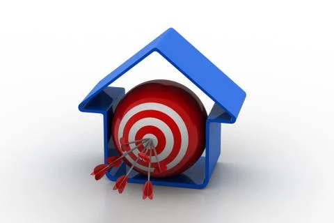 Target ball with arrows in home model Stock Illustration