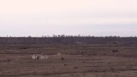 Target being hit during Close Air Support Training with U.S. and German airmen Stock Footage 83645891
