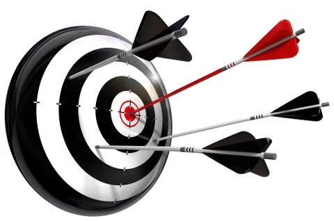 Target with black and red arrows Stock Illustration