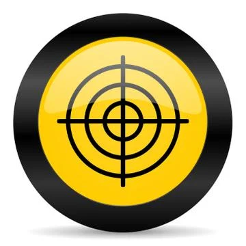 Target black yellow web icon Stock Illustration
