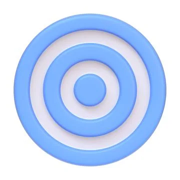 Target with blue and white concentric circles isolated on white background Stock Illustration