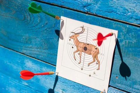 Target on a blue background Stock Photos