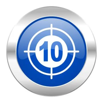 Target blue circle chrome web icon isolated. Ilustración de archivo