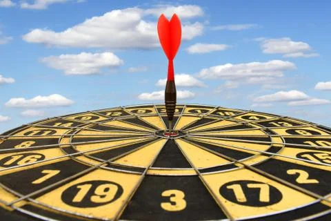 Target on blue sky background Stock Photos