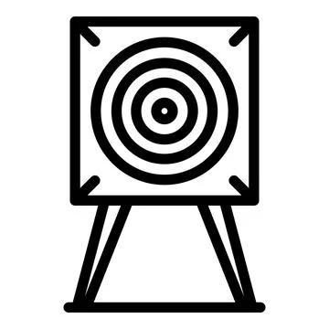 Target board icon outline vector. Arrow aim Ilustração Stock