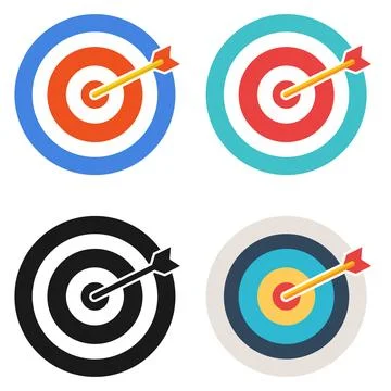 Target board icons collection with different colors and styles flat vector Stock Illustration