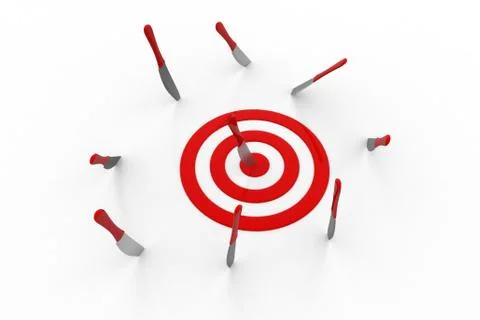 Target board with knife Free Stock Illustration