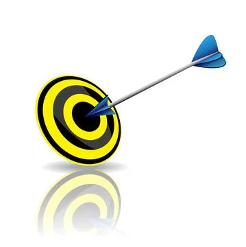 Target with a bow arrows in the middle of the target isolated Stock Illustration