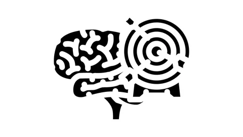 Target brainstorm glyph icon animation Stock Footage 326738523