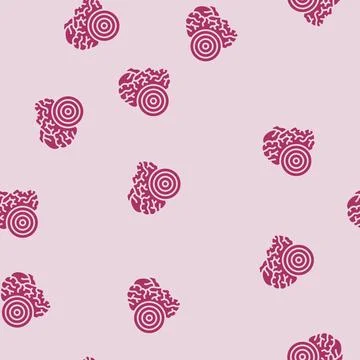 Target brainstorm glyph seamless pattern Stock Illustration