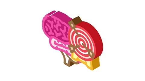 Target brainstorm isometric icon animation Video stock 327283331