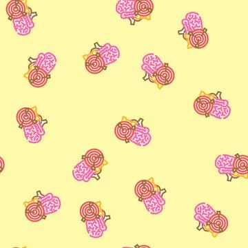Target brainstorm vector seamless pattern Illustrazione stock