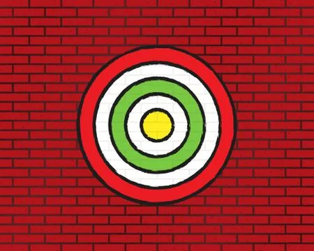 Target on brick wall, round target Stock Illustration