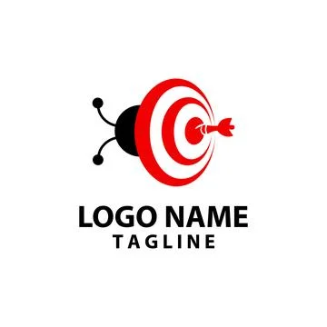 Target bug logo design vector Stock Illustration