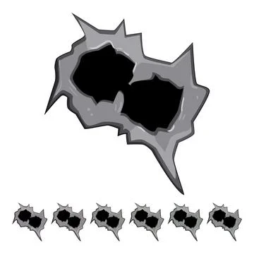 Target bullet hole cartoon vector graphic Stock Illustration