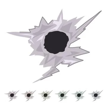 Target bullet hole vector cartoon graphic Stock Illustration