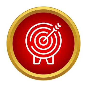 Target bullseye arrow hitting objective goal icon Stock Illustration