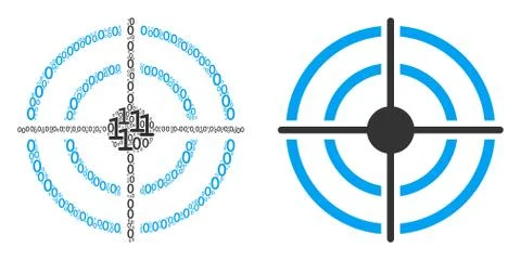 Target Bullseye Mosaic of Binary Digits Stockillustratie