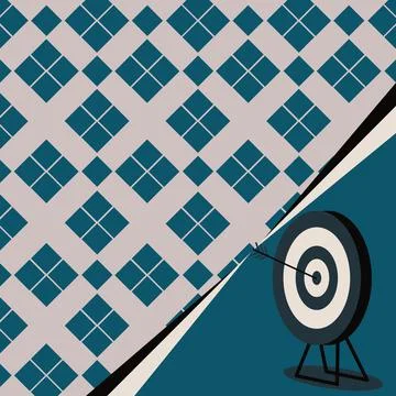 Target With Bullseye Representing Successfully Completed Project Reaching Stock Illustration