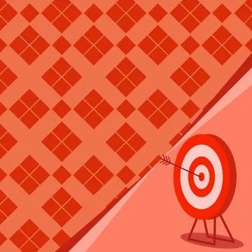 Target With Bullseye Representing Successfully Completed Project Reaching Stock Illustration