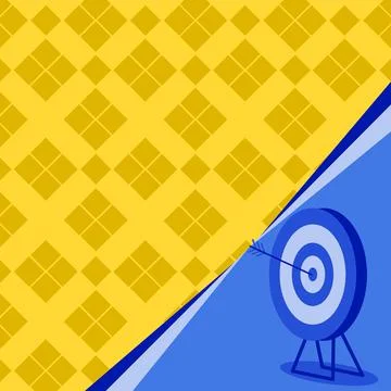 Target With Bullseye Representing Successfully Completed Project Reaching Stock Illustration
