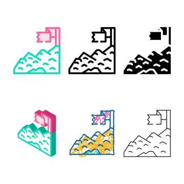 Target business task color icon vector simplified Stock Illustration