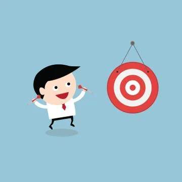 Target Businessman, flat design, vector EPS10 Stock Illustration