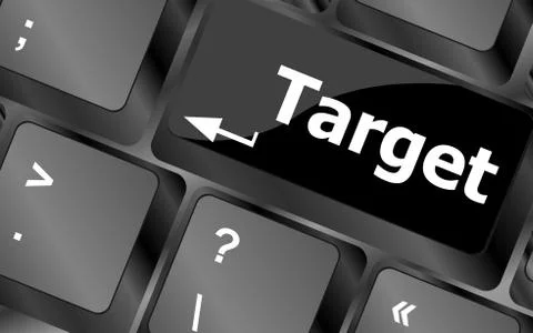 Target button on computer keyboard. business concept Stock Illustration
