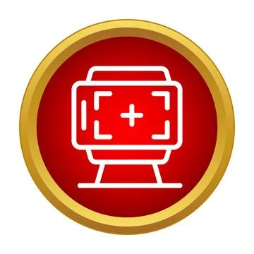 Target camera screen with focus crosshairs icon Stock Illustration