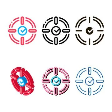 Target check mark looks icon vector outline Stock Illustration