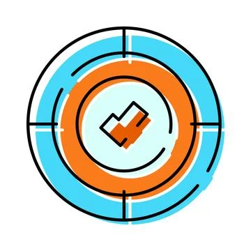 Target with checkmark indicating successful objective achievement Stock Illustration