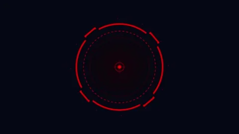 Target circle 2d HUD animation for futuristic user interface and tracking Stock Footage 346515152