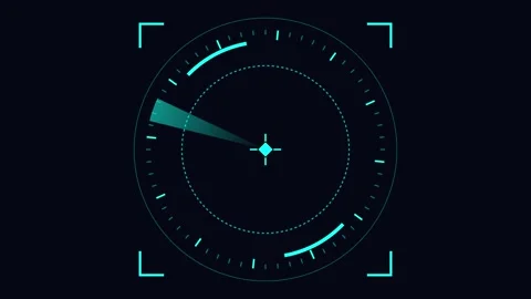 Target circle 2d HUD digital aiming interface for futuristic technology and Stock Footage 346515169