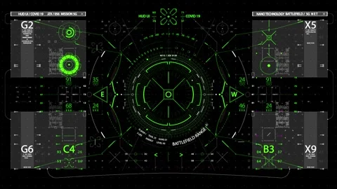 Target circle 2d HUD (heads up display) design animation Stock Footage 304408829