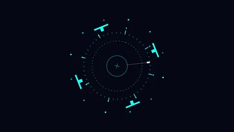 Target circle 2d HUD motion graphic interface for futuristic technology Stock Footage 346515189