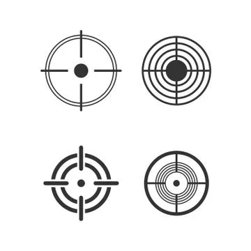 Target circle flat vector icons set isolated Stock Illustration